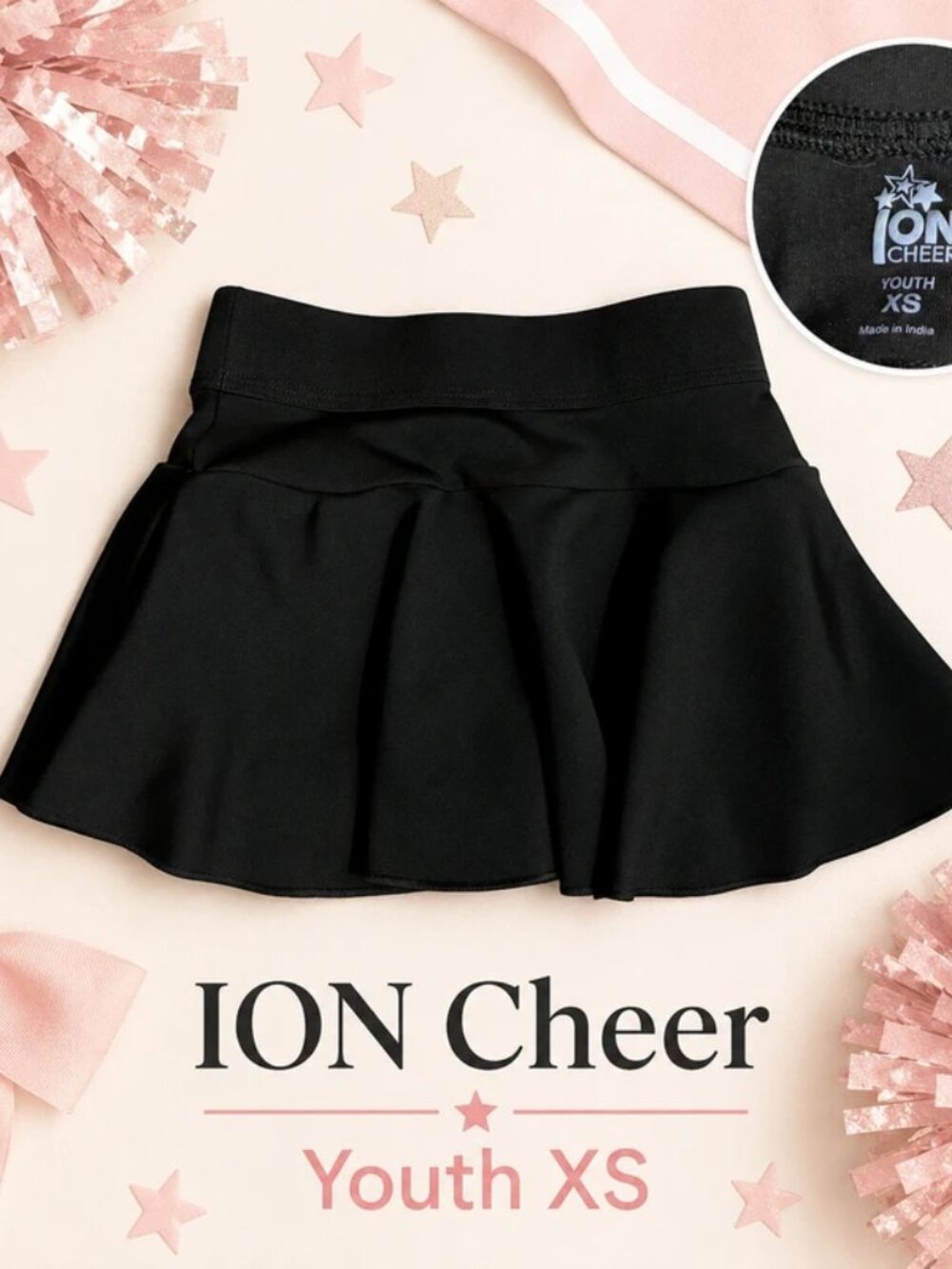 ION Cheer Black Skort – Youth XS
